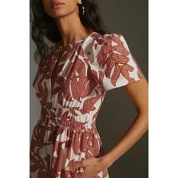 NEW Anthropologie Somerset Maxi Dress in Neutral Floral Dot Size Small - Picture 3 of 15